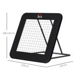 Fotbollsmål med Rebounder, Justerbar Rebound-Vägg för Bollträning, Perfekt för Multisport och Teknikträning, Svart, 128 x 118 x 108-120 cm