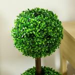 Konstgjorda Växter Buxbom Grön av Plast för Inomhus och Utomhusbruk Set om 2 UV-Beständig Krukväxt 90 cm