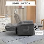 Elektrisk TV-Stol med Uppresningshjälp, Bekväm Relaxfåtölj i Tyg, Justerbar Liggfunktion för Seniorer, Grå, 89 x 96 x 108 cm, 170 kg