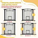 Trappgrind med Justerbar Bredd 76-104 cm och Kattlucka för Trappor, Svart
