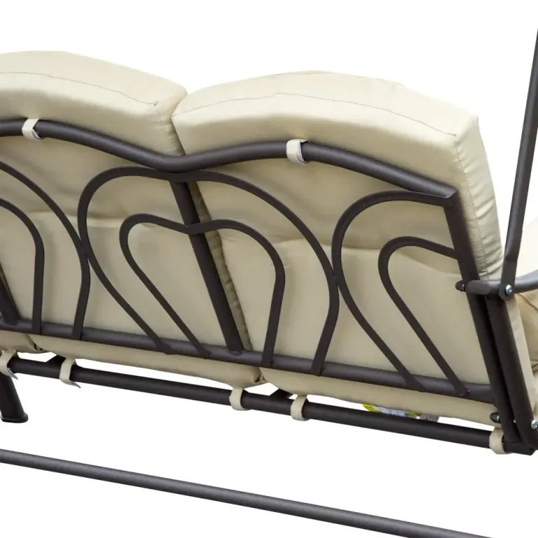 Hammock Beige Brun för Tre Personer 121x208x172 cm