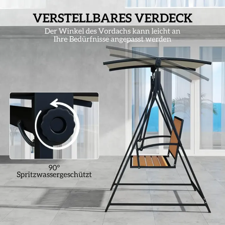 Hammock 2-Sits Svart 142 x 112 x 162 cm