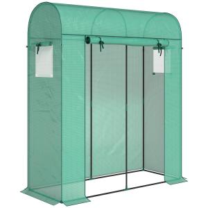 Tomatväxthus Grön PE-plast och Stål för Trädgård Odlingshus med Rullport och Nätfönster Väderbeständigt Skydd 170x68x200 cm