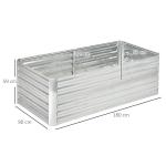 Odlingsbänk Högbädd Planteringslåda Silver av Stål för Trädgård och Balkong Växtbädd för Grönsaker 180 x 90 x 60 cm