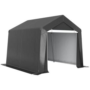 Garagetält med Rullport och Ventilationsfönster för Bilar Hållbar och Vattentät Mörkgrå Polyester och Stål 3 x 3 m