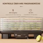 Dehydrator Mattork Svamptork med 6 Fack Svart av Plast och Metall för Frukt och Kött Timer 40-70°C 550 W