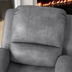Relaxstol TV-stol Grå av Mikrofiberduk och Metall för Vardagsrum med Gung och Liggfunktion Roterande Fåtölj med Mugghållare
