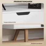 TV-Bänk TV-Skåp Vit av Trä för Vardagsrum Lowboard med 2 Skåp och Hyllor upp till 65 Tum 150 x 39 x 50 cm