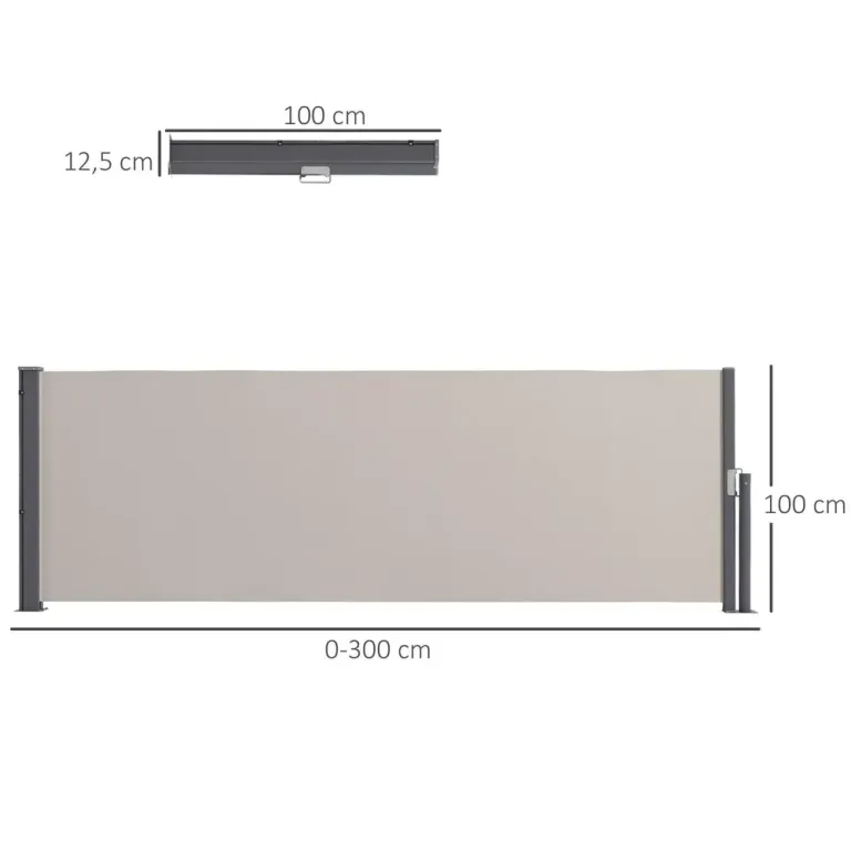 Sidomarkis Insynsskydd Ljusgrå av Polyester 300 x 100 cm