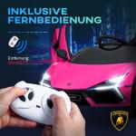 Barnelbil Elbil Barn Rosa av Plast för Barn 3-5 År 12V Fordon med 2,4G Fjärrkontroll och Musik 5 km/h