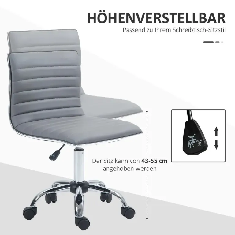 Kontorsstol Ljusgrå av Tyg och Metall