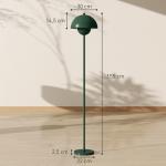 Golvlampa med Rund Skärm, Fotkontakt och Lång Kabel i Stål, Grön