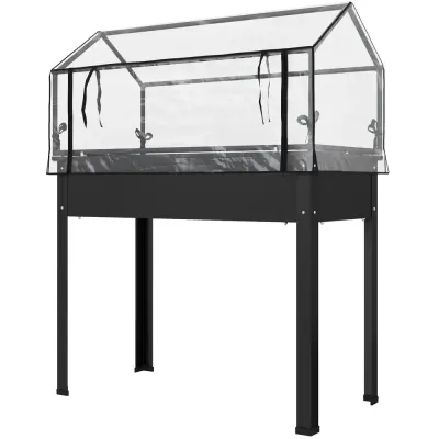 Odlingskrage med Växthustak 100 x 48 x 124 cm