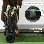 Handkärra Lastvagn Khaki av Oxford Material och Stål för Strand och Trädgård Hopfällbar Vagn med Handtag 100 kg