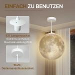 Taklampa Månlampa 3D Krämvit av Plast för Kök och Matsal Hängande Lampa med App och Musik