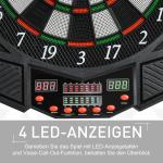 Elektronisk Darttavla Dartskåp Svart ABS och PP för 8 Spelare 216 Spel med Dörr och 4 LED Display 49 X 54,6 X 5,5 Cm