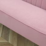 2-Sitsig Soffa i Rosa Sammet, Modern Loungesoffa med Träben, Bekväm Sittplats för Vardagsrum och Sovrum, Rosa, 117 x 56,5 x 77 cm