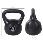 Kettlebell Prisvärd Svart för Hemmaträning och Styrketräning Fylld med Sand för Nybörjare Kraftfull Modell för Fitness och Hälsa 8 kg