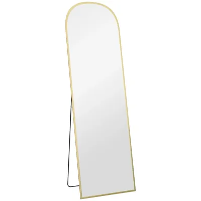 Helfigursspegel Golvspegel Guld Aluminiumram