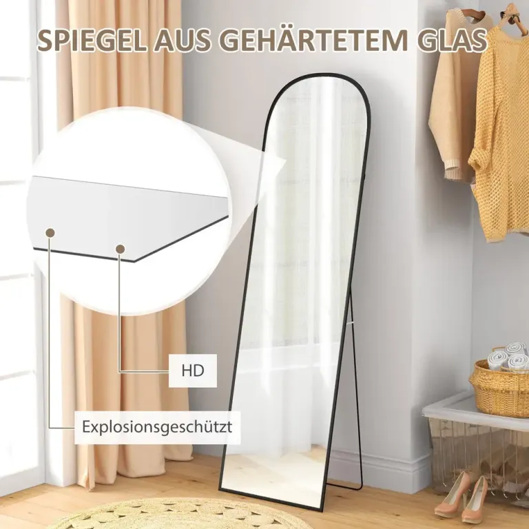 Helfigursspegel Golvspegel Modern Svart Ram