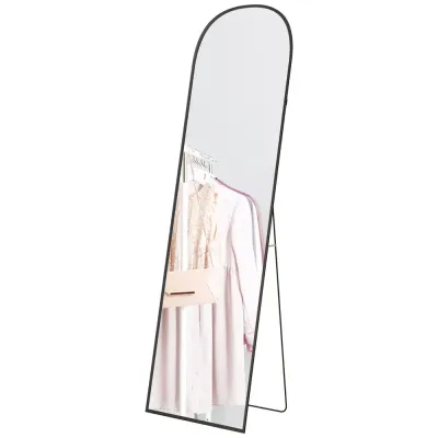 Helfigursspegel Golvspegel Modern Svart Ram