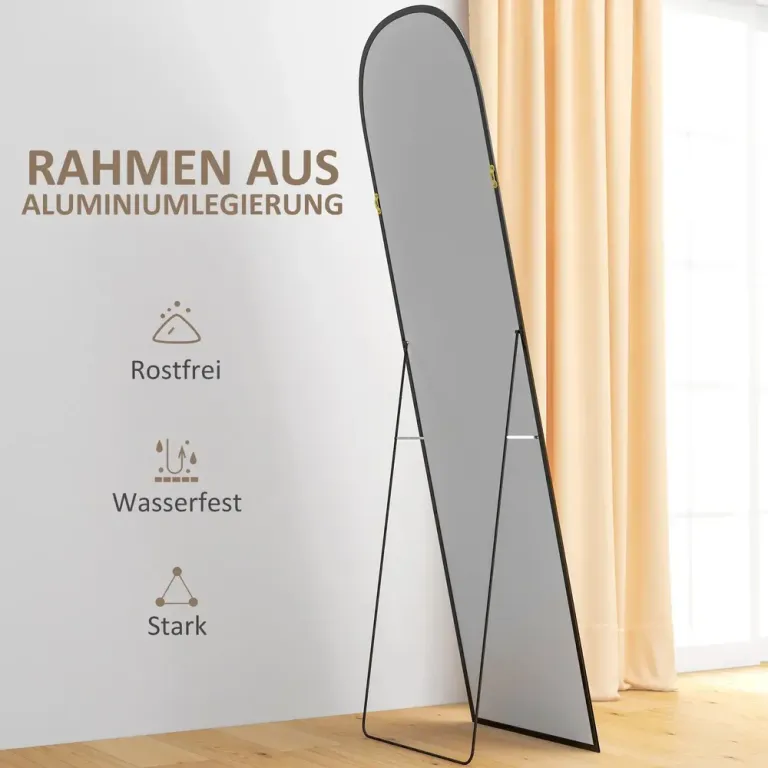 Helfigursspegel Golvspegel Modern Svart Ram