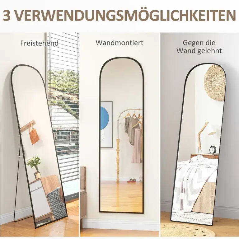 Helfigursspegel Golvspegel Modern Svart Ram