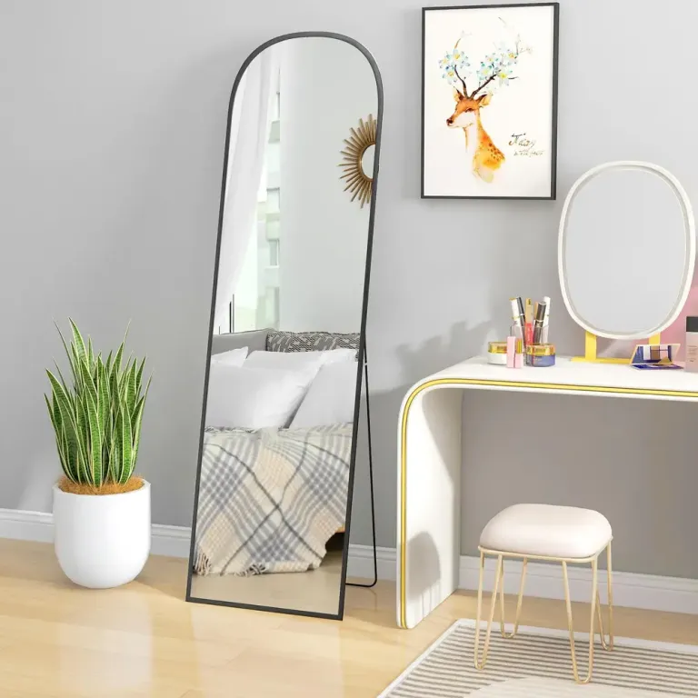 Helfigursspegel Golvspegel Modern Svart Ram
