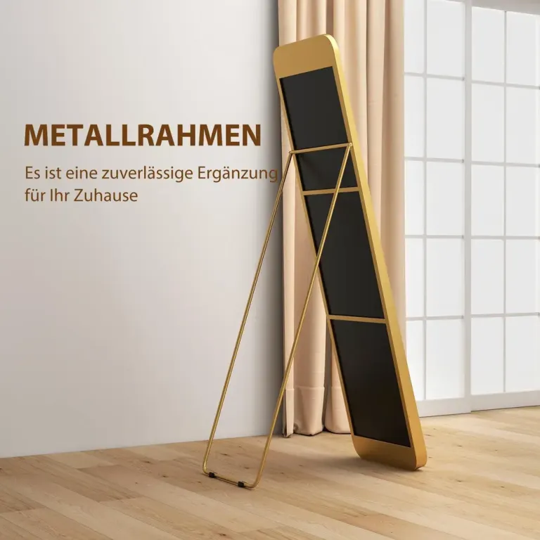 Helfigursspegel Lutande Spegel Metallram Guld