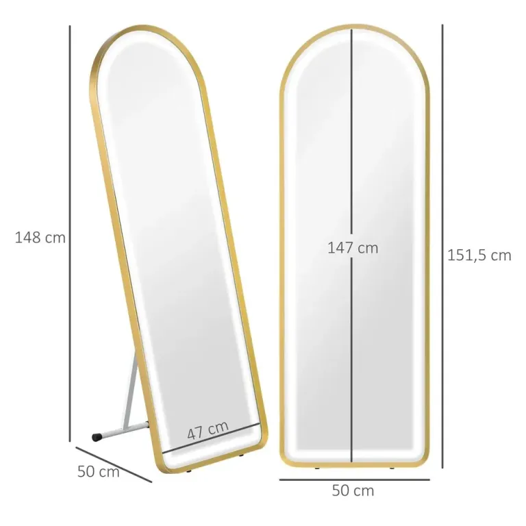 Helfigursspegel Vägg- & Golvspegel Guld Ram