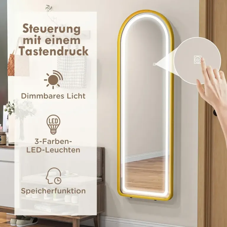 Helfigursspegel Vägg- & Golvspegel Guld Ram