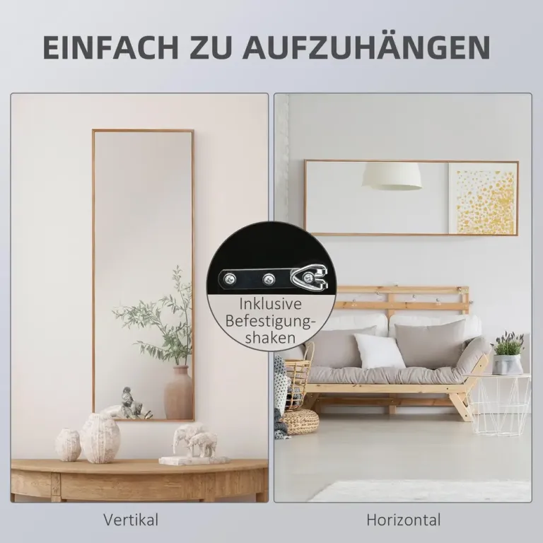 Helfigursspegel Vägghängd Spegel Trä Natur