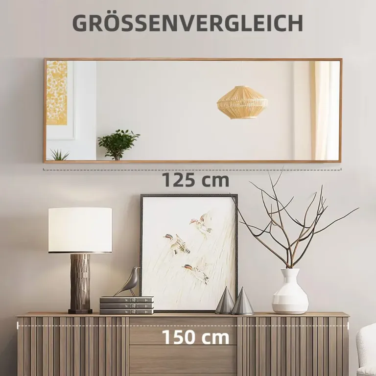 Helfigursspegel Vägghängd Spegel Trä Natur