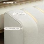 Sängbänk Polstrad Gräddvit Tyg och Trä för Sovrum och Hall Sittbänk Modern Design Robust Konstruktion 220 kg