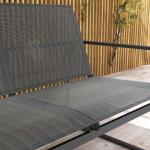 4-delat Trädgårdsset, 2 Fåtöljer, 2-sits Soffa, Glasbord, Andningsbart Tyg, Metallram, Svart