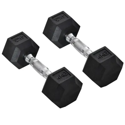 Hexagon Hantlar 2-Pack i Gjutjärn Gummerade Vikter