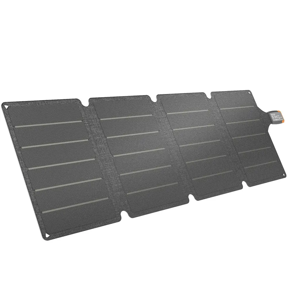 Solpanel Bärbar Grå Tyg och Kisel Solcellsladdare 36 W
