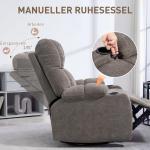 Relaxstol Fåtölj Ljusbrun av Tyg och Stål för Avkoppling Vridbar Stol med Fotstöd Lastkapacitet upp till 150 kg 88 x 96 x 108 cm