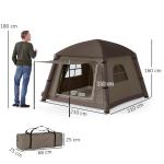 Campingtält Uppblåsbart Tält för 1-2 Personer Beige av Oxford Tyg för Camping och Glamping Vattentätt Lufttält med Pump