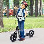 Sparkcykel med 12 Tums Hjul, Robust Skoter med Handbroms och Stöd, Säker Utelek för Barn, Svart