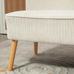 Soffa Loveseat 2-Sits Modern Soffa Krämvit av Manchesterlook och Trä för Vardagsrum Liten Loungesoffa utan Armstöd 117 x 56,5 x 77 cm