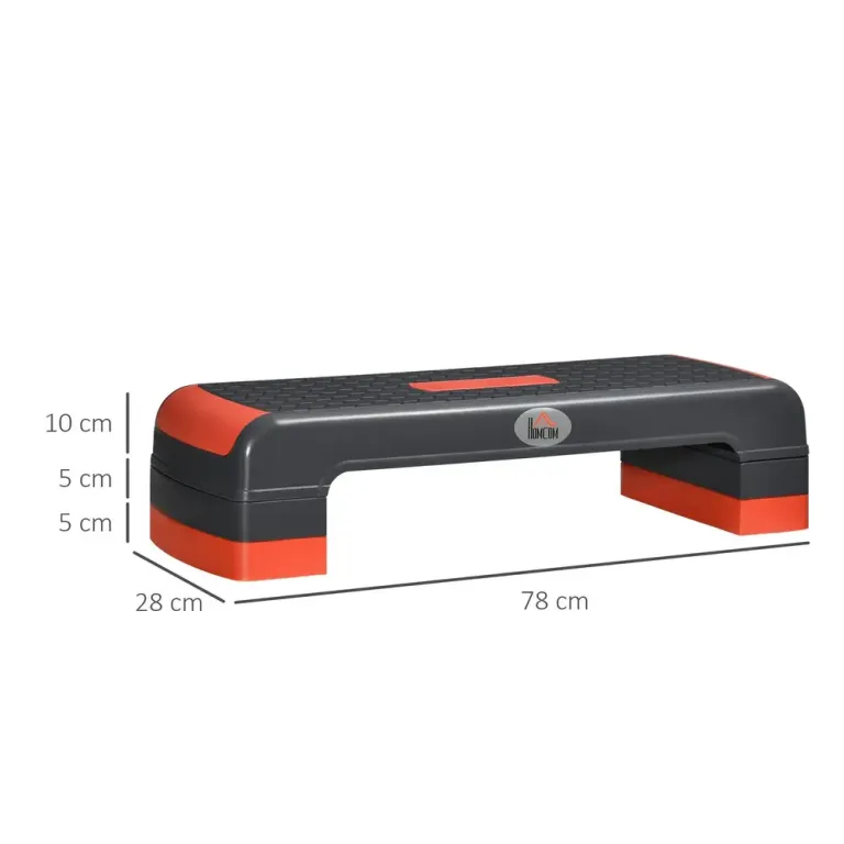 Höjdjusterbar Aerobic Stepper Röd + Svart