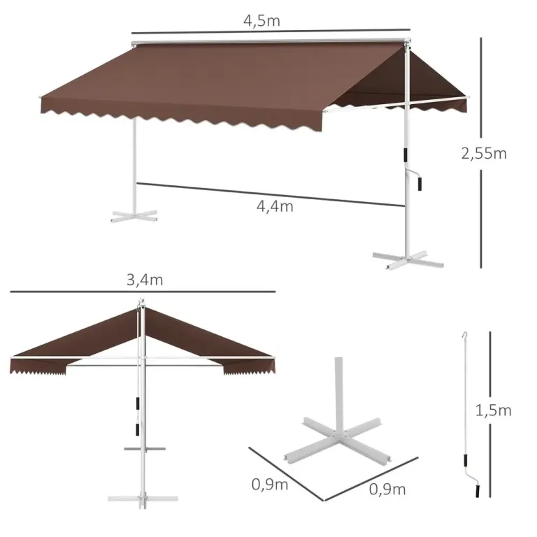 Sidomarkis Kaffe av Polyester och Metall 4,5 x 3,4 m