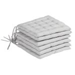 Sittdynor Stolsdynor Ljusgrå av Polyester och Skum för Inomhus och Utomhusbruk Set med 6 Dynor med Knytband 40 x 40 x 4 cm