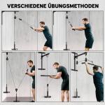 Fitness Dragmaskin och Latsdrag Fitnessmaskin med Kabeldrag för Hemmagym Hållbar och Stabil Svart och Röd Stål för Armträning
