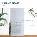 Skjutdörr i Glas för Inomhusbruk Platsbesparande Rumsavdelare Delvis Satinerat Glas Aluminium Inkl. Handtag 775/900/1025 X 2050 Mm