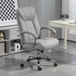 Kontorsstol Skrivbordsstol Ljusgrå av Nylon och Metall för Kontor Ergonomisk Snurrstol med Nackstöd 65 x 78 x 110-118 cm