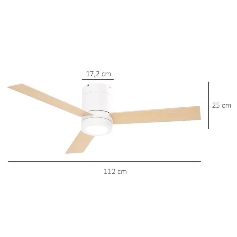 Takfläkt Taklampa med Fläkt och Belysning Vit Ø112 cm