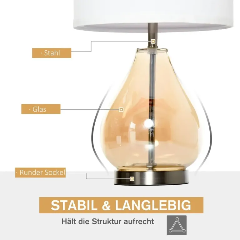 Bordslampa med Lampskärm Set om 2 Vit 30 x 56 cm