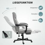 Ergonomisk Kontorsstol med Massagefunktion, Liggande Funktion och Fotstöd, Grå